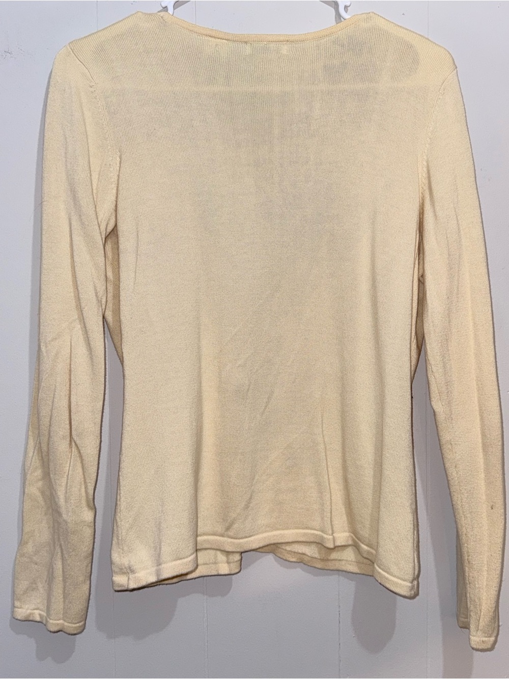 Liz & Co. Yellow Rhinestone Embellished Trim Knit Cardigan Sweater Small EUC - Picture 2 of 4
